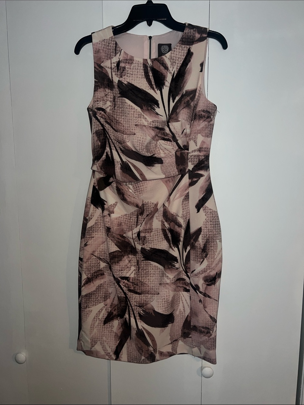 Vince Camuto Pink and Black Floral Sheath Dress